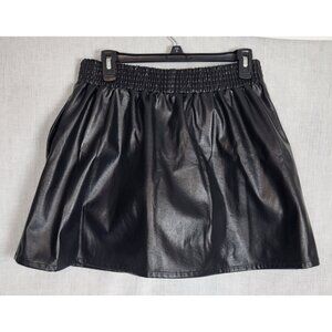 Faux Leather Pleather Mini Skirt Women's Sz M Black NWT Party Fun